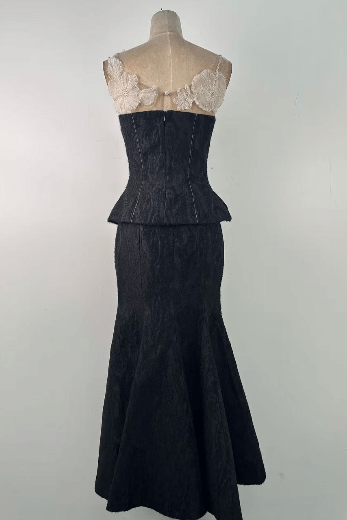 Lace Trim Two Piece Formal Dress