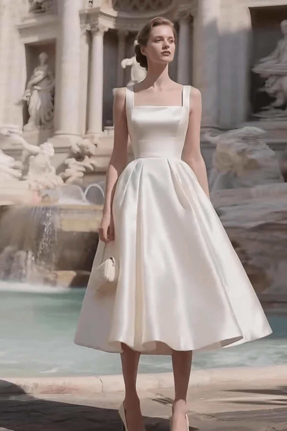 Minimalist Strap Midi Dress - Off-White