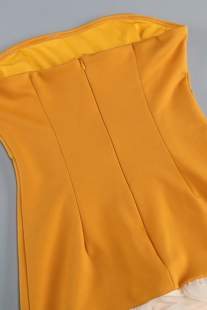 Mesh Maxi Dress in Orange