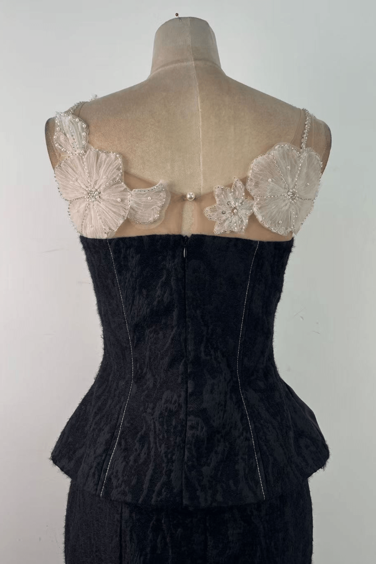 Lace Trim Two Piece Formal Dress
