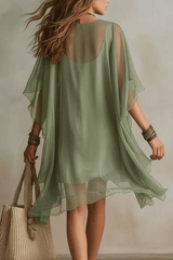 Green Boho Mini Dress