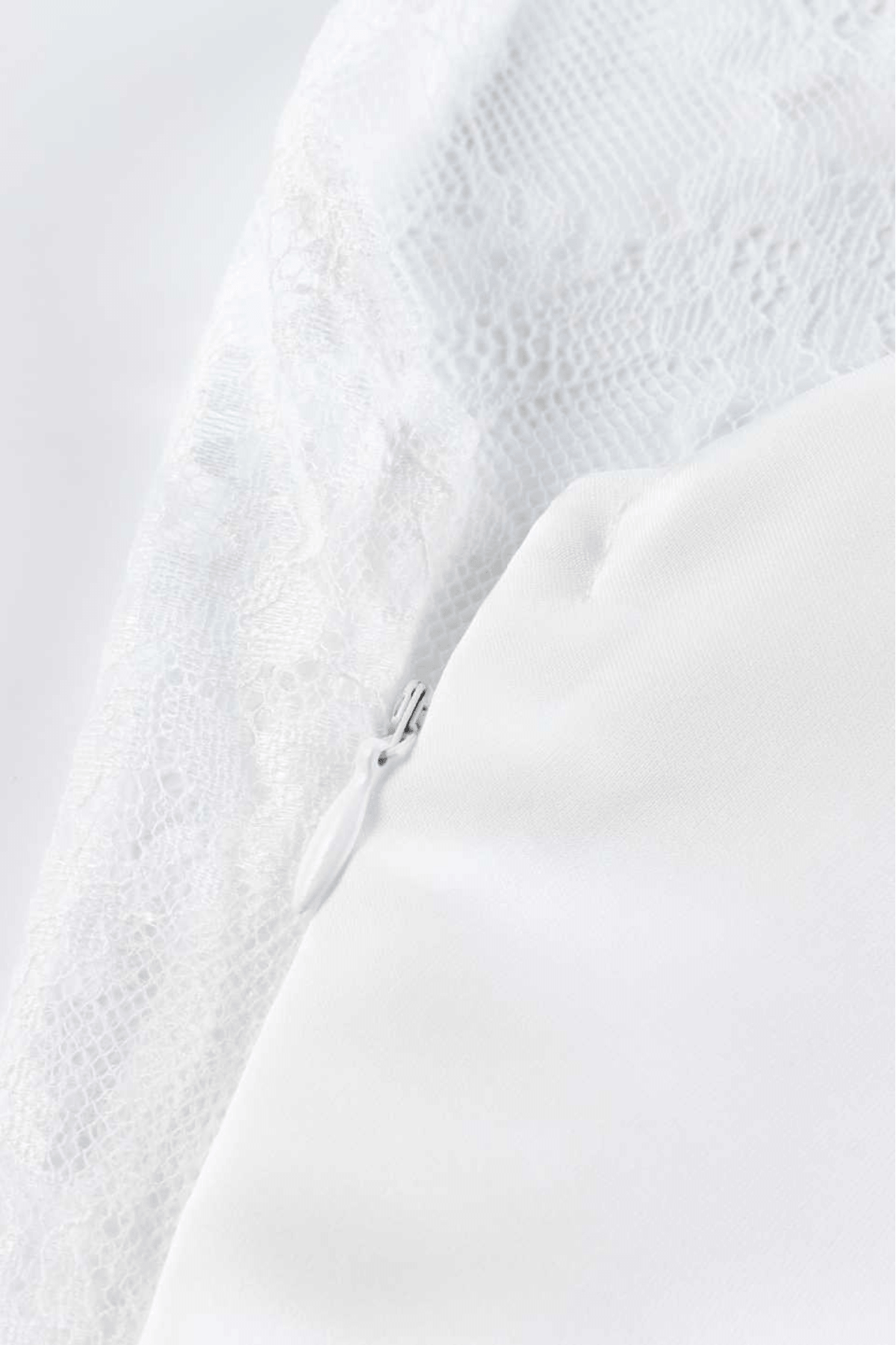 White Lace Halter Neck Ruched A Line Mini Dress
