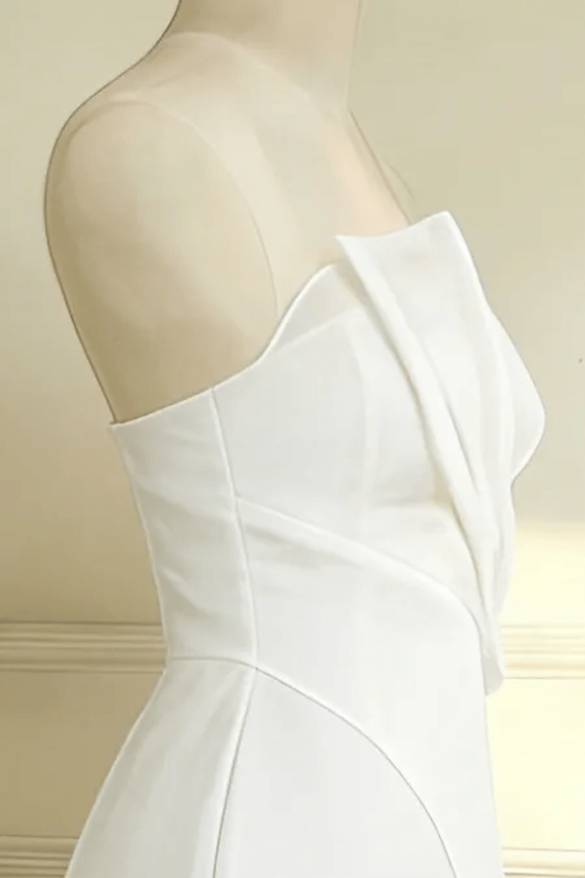 Layered Organza Midi Dress in White