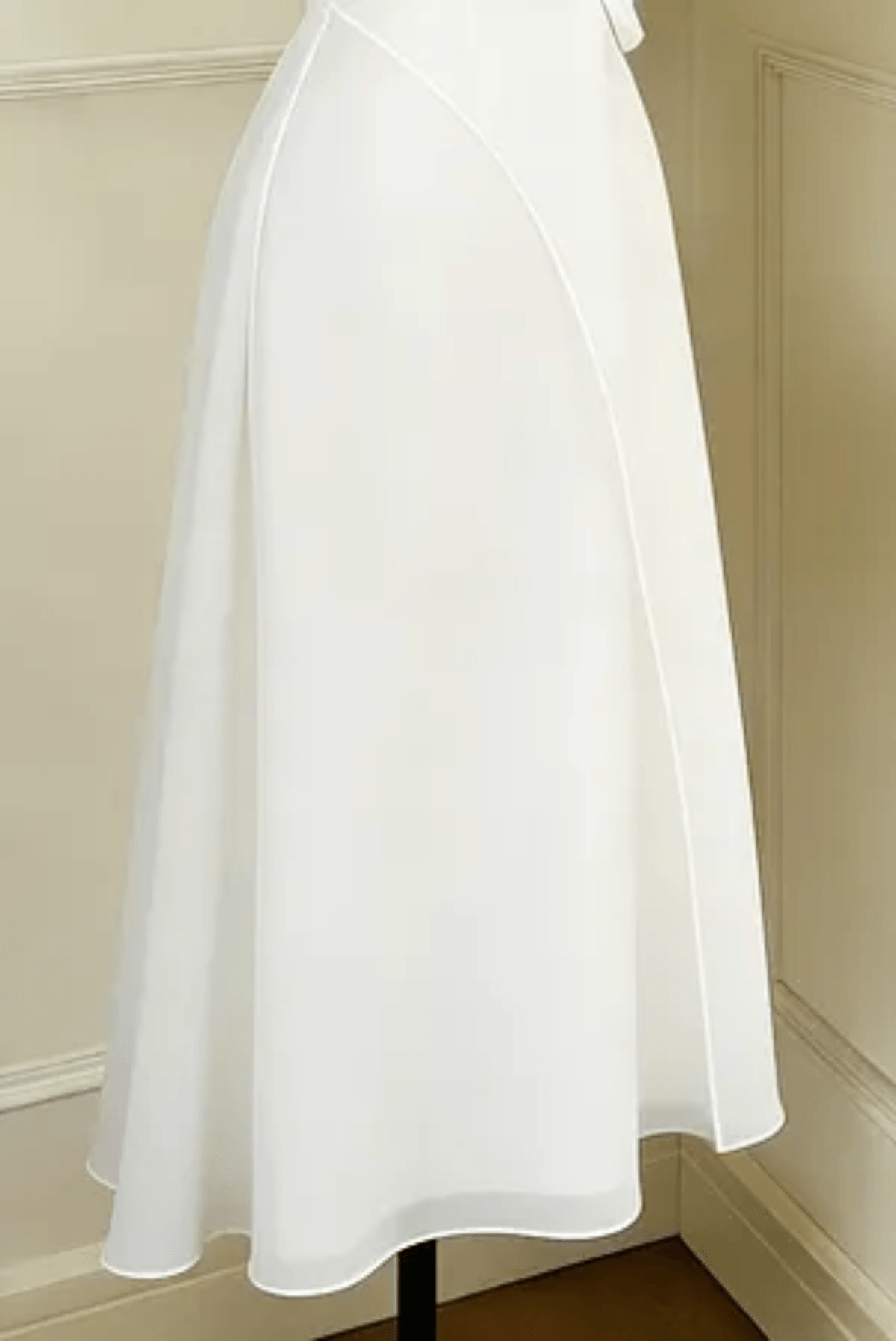 Layered Organza Midi Dress in White