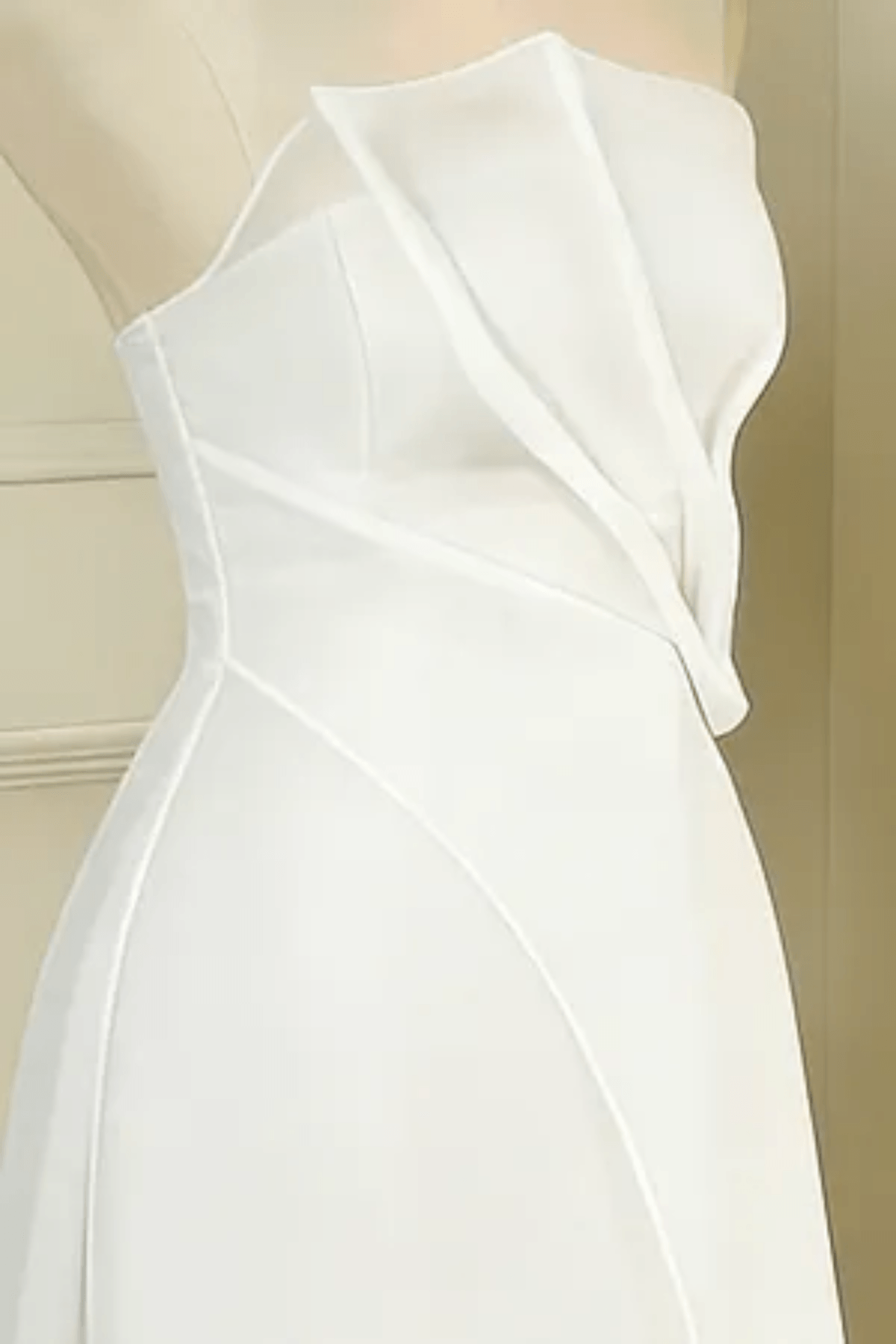 Layered Organza Midi Dress in White