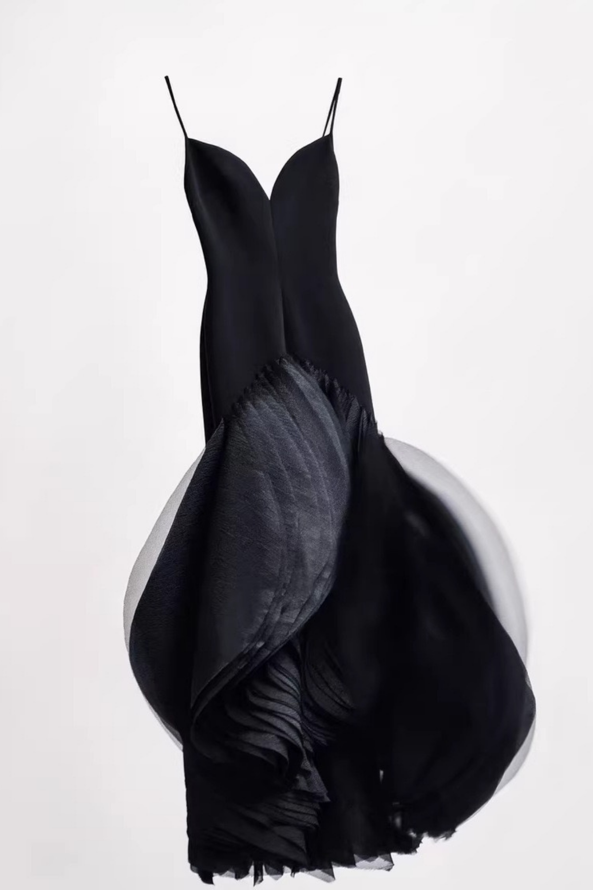 Neck Strap Black Midi Formal Dress