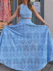Lace Top and Maxi Skirt Set