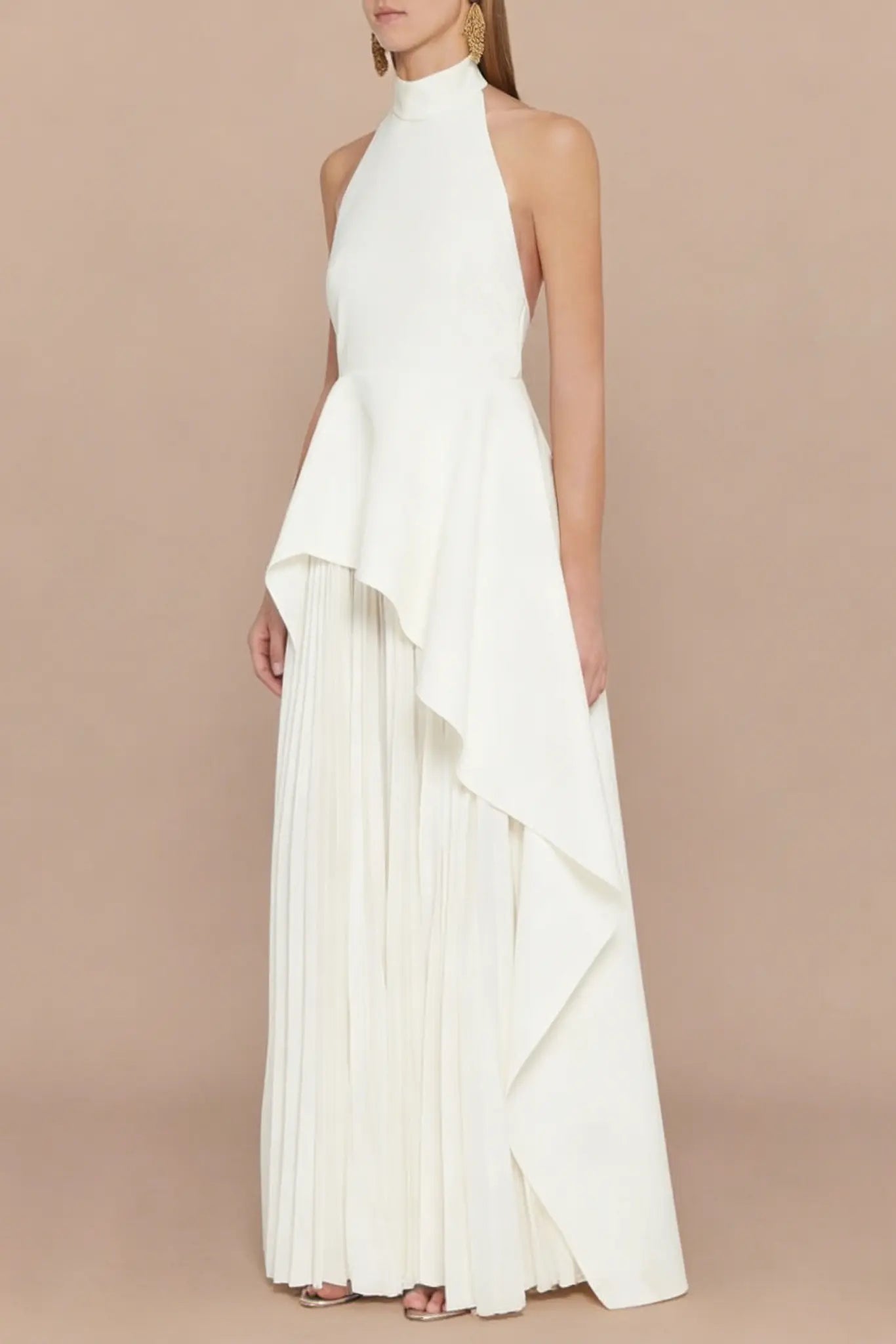 Bandage Halter Maxi Dress in White
