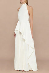 Bandage Halter Maxi Dress in White
