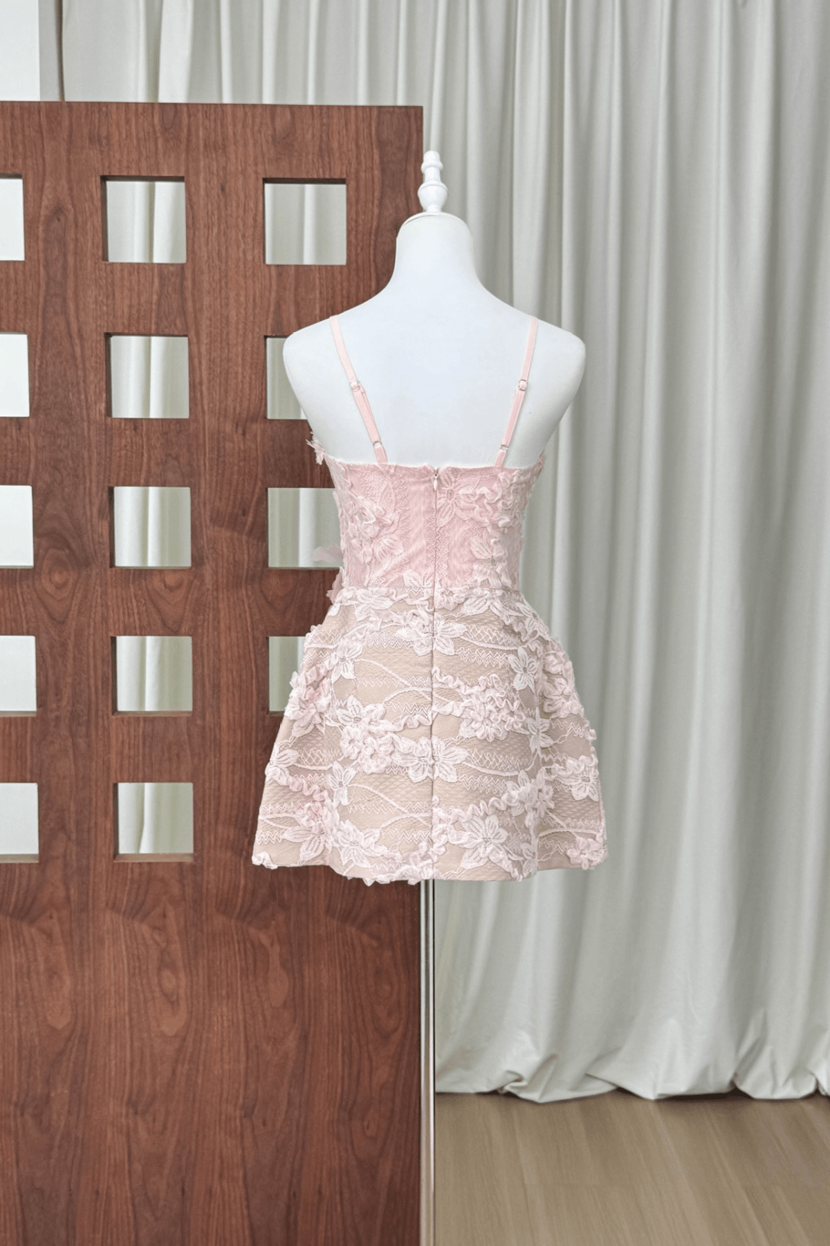 Blair 3D Flower Pink Lace Mini Fairy Dress