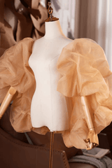 Champagne Puff Sleeve Evening Shawl