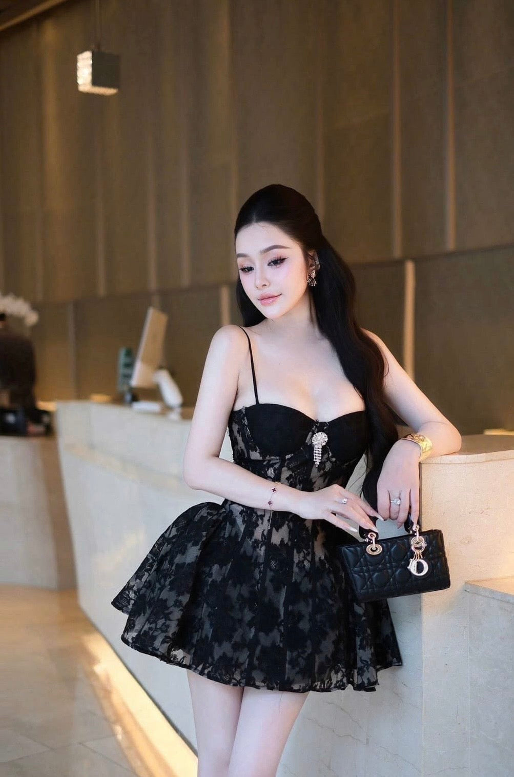 Corset Lace Mini Dress