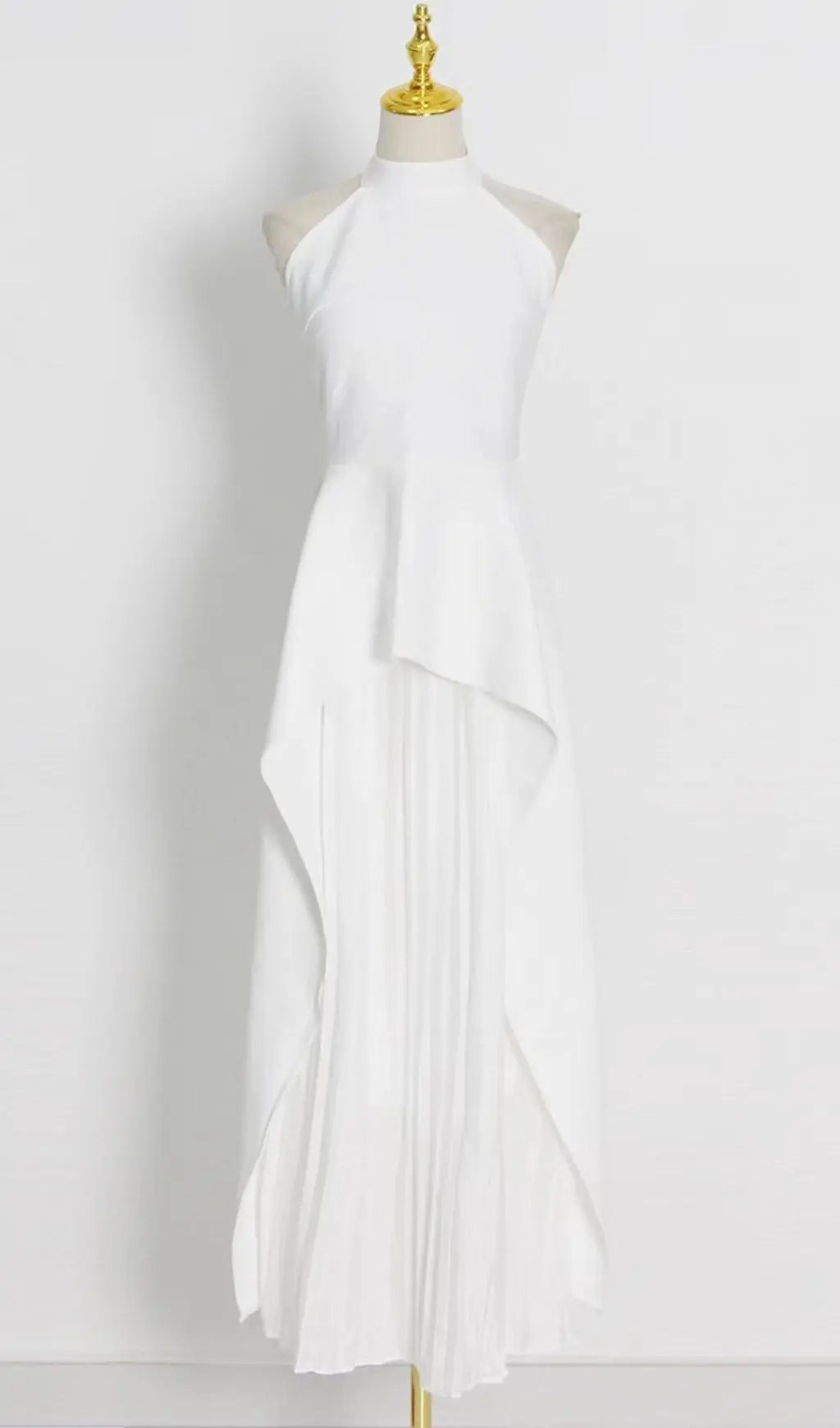 Bandage Halter Maxi Dress in White