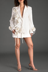Long Sleeve 3D Flower Blazer