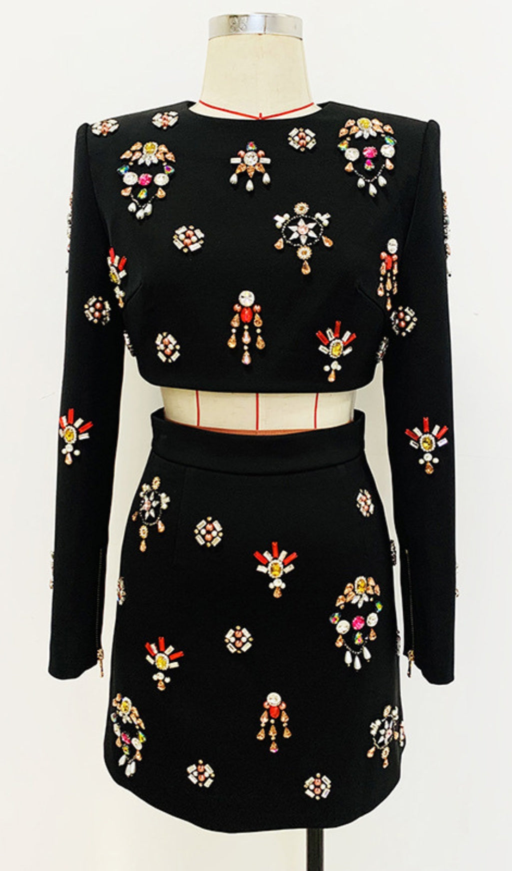 Rhinestone Embellished Skirt Sets