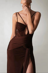 Strappy Maxi Dress in Brown