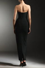 Black Diamond V-Neck Bandage Maxi Dress