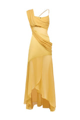 Backless Hem Maxi Dress in Yellow