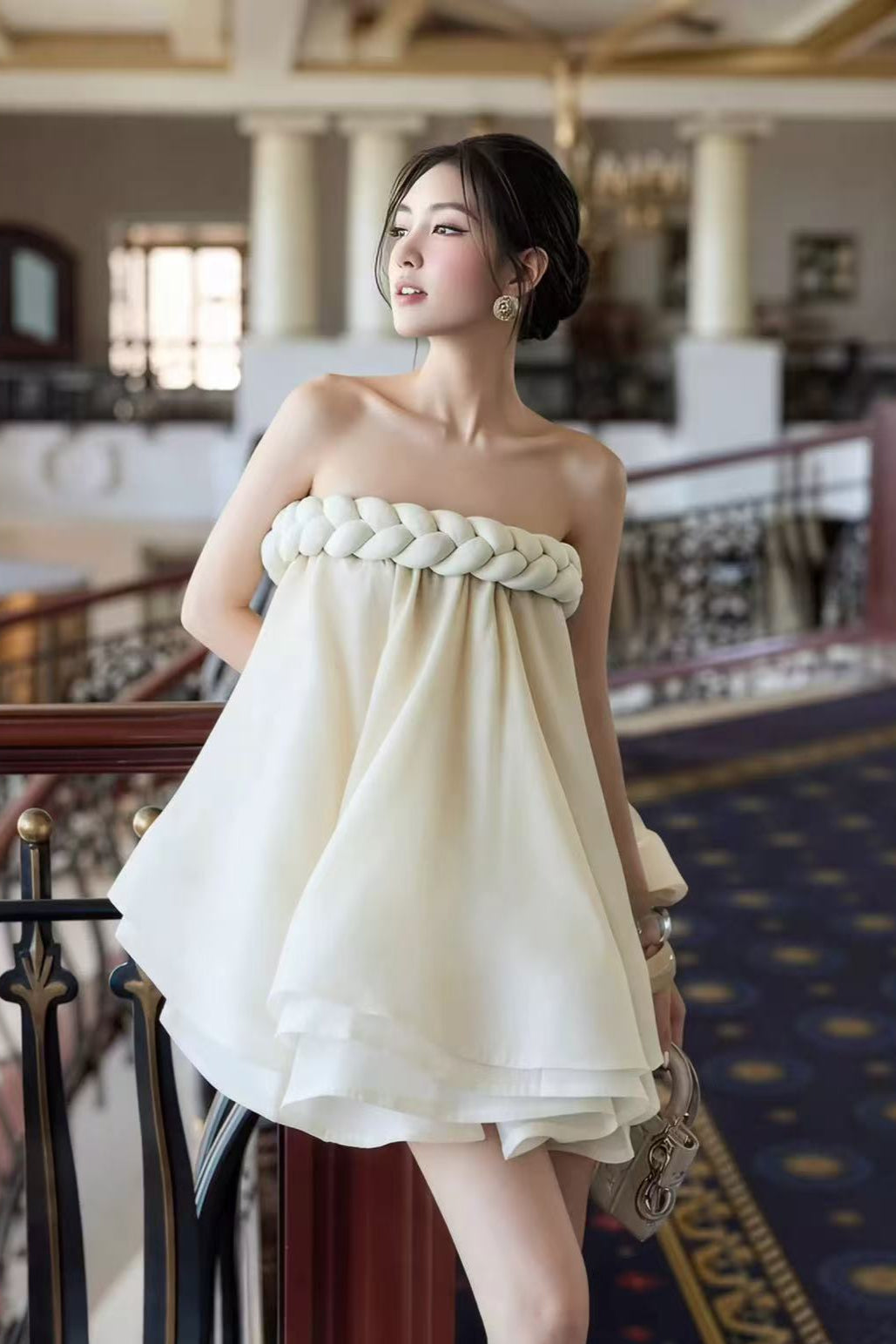 Rope Top Skirt in Beige