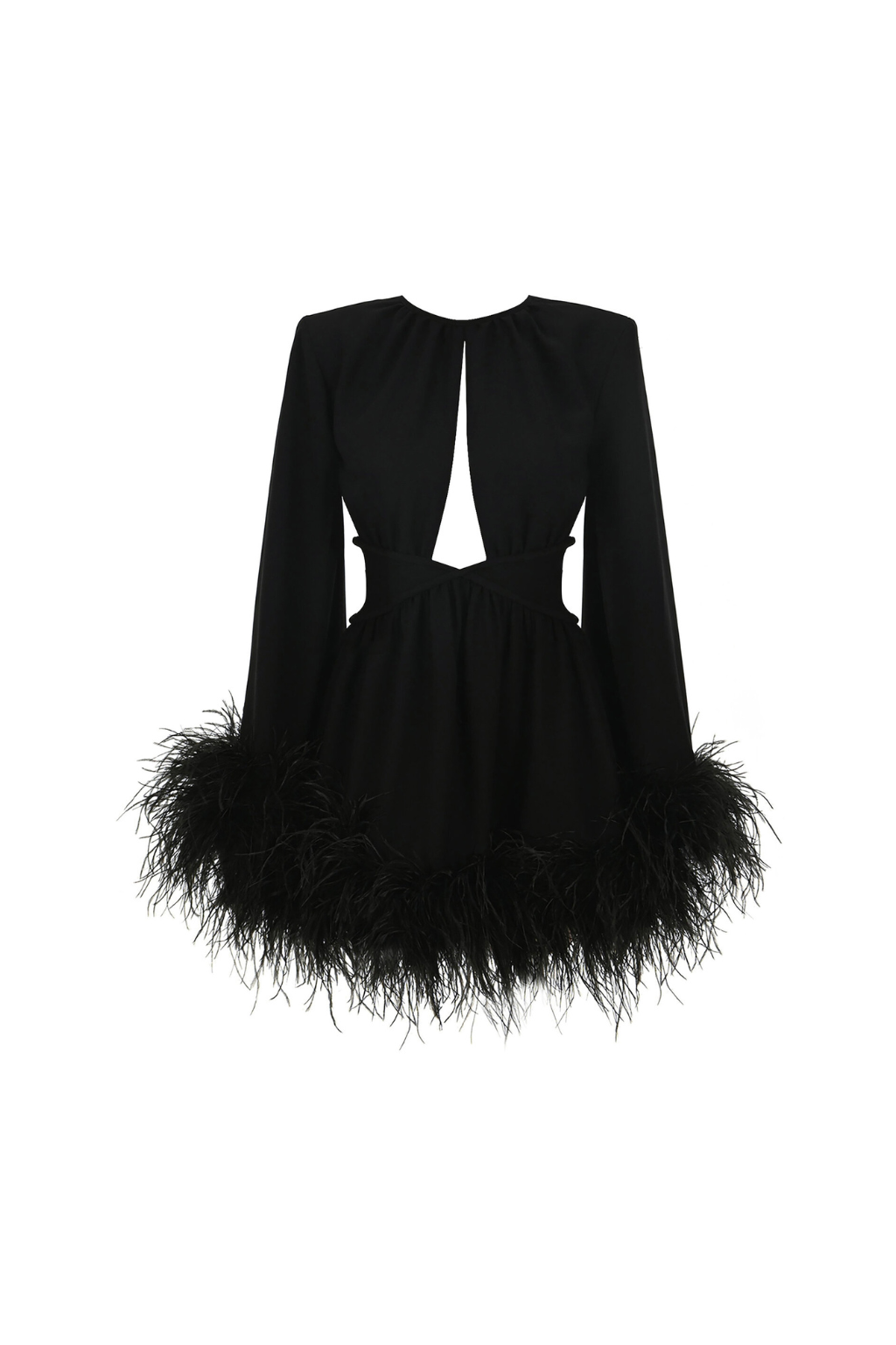 Feather Trim Dress