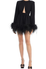 Feather Trim Dress