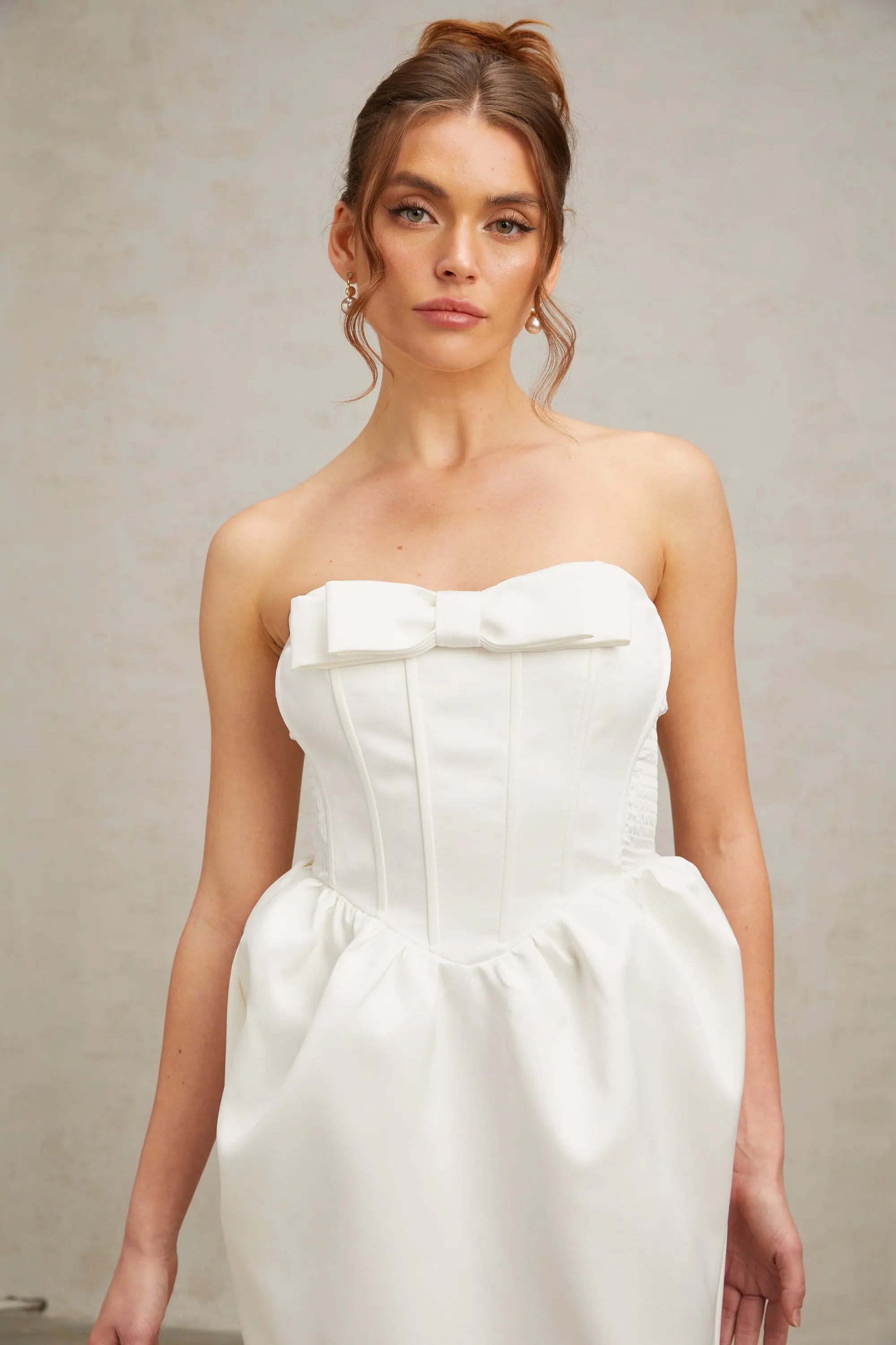 Satin Maxi Dress in White