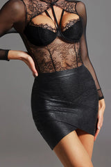 Cross Bandage Mini Skirt