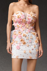 Sleeveless Flowers Mini Dress