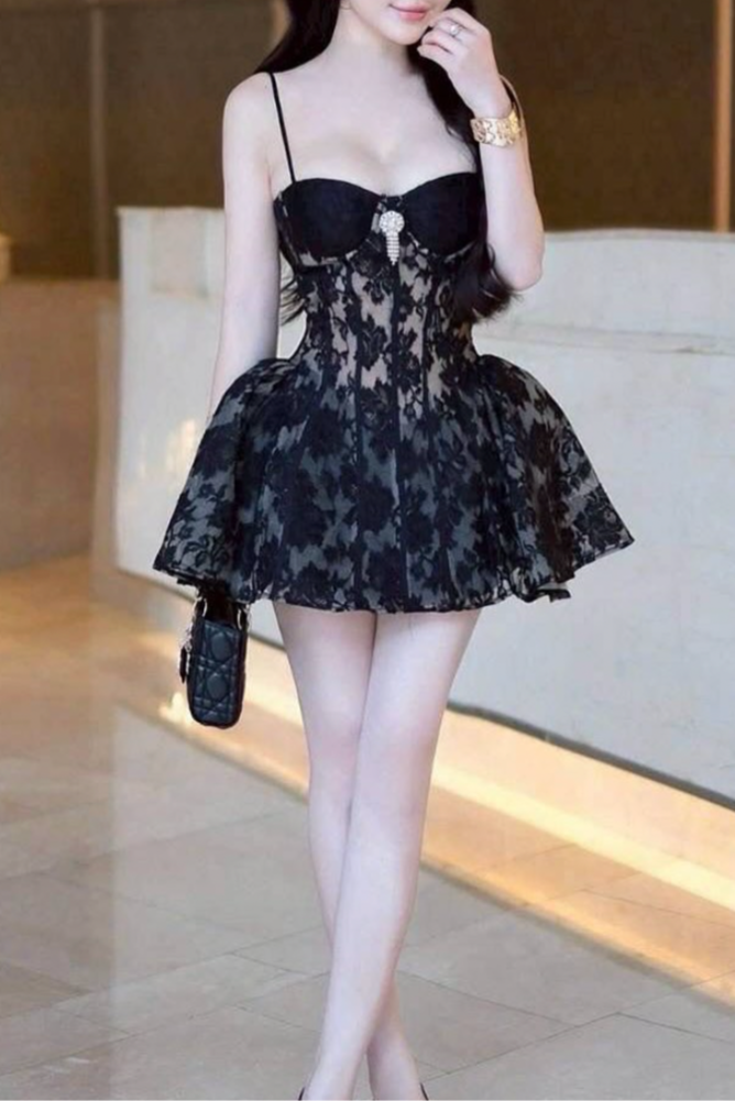 Corset Lace Mini Dress