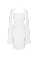 Crepe Twist Bodycon Midi Dress in White