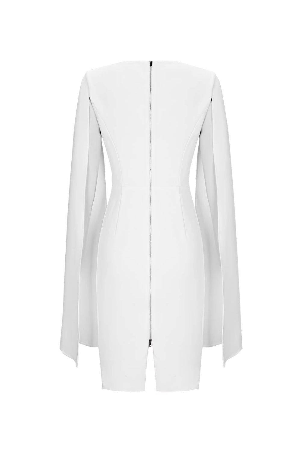 Crepe Twist Bodycon Midi Dress in White