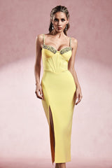 Sleeveless Diamond Bandage Midi Dress