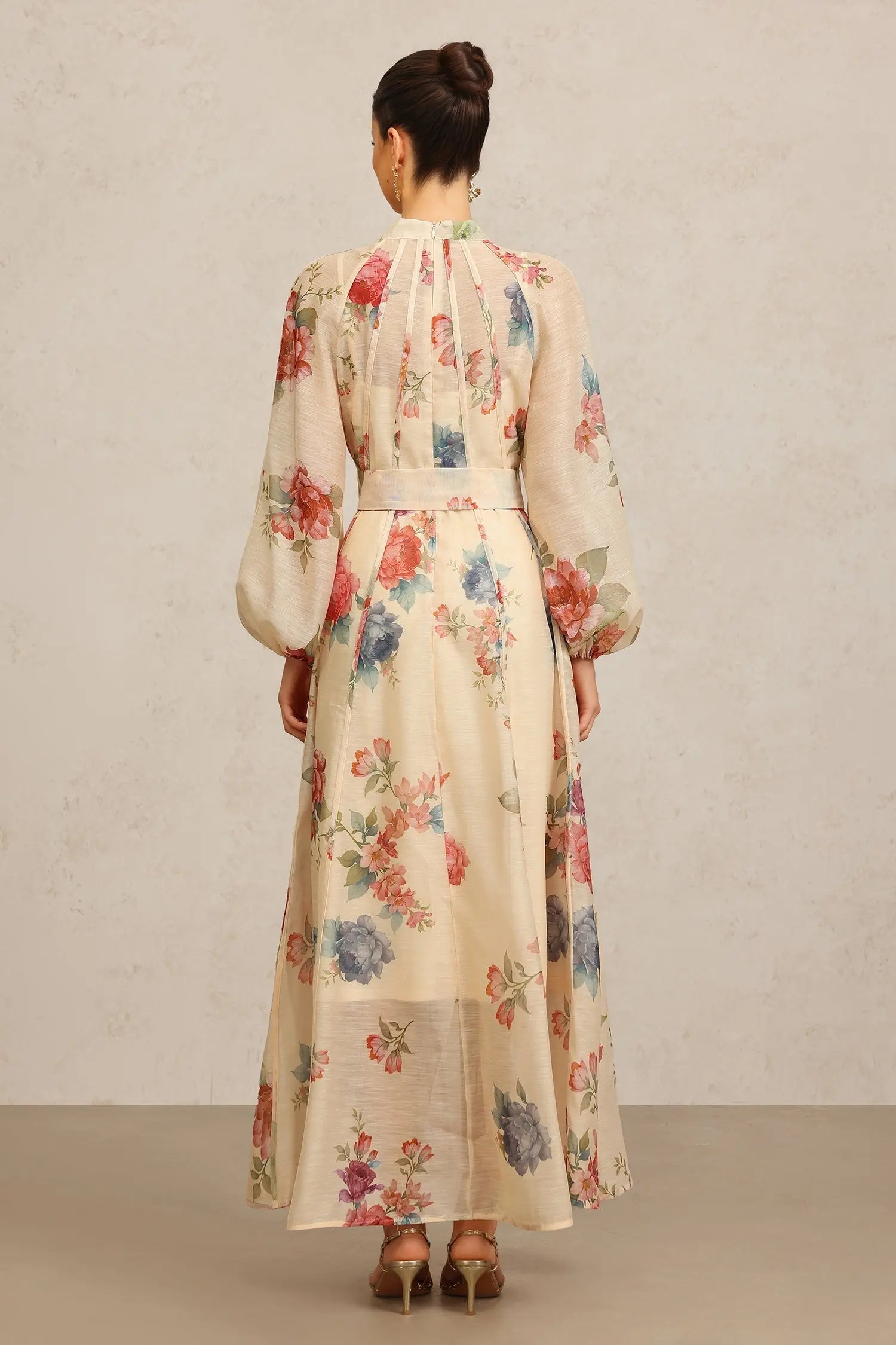 Long Sleeves Floral Printed Maxi Dress