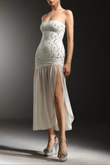 Sleeveless Diamond Midi Dress