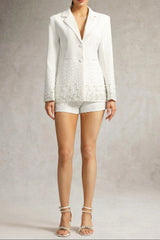 Long Sleeve Blazer in White