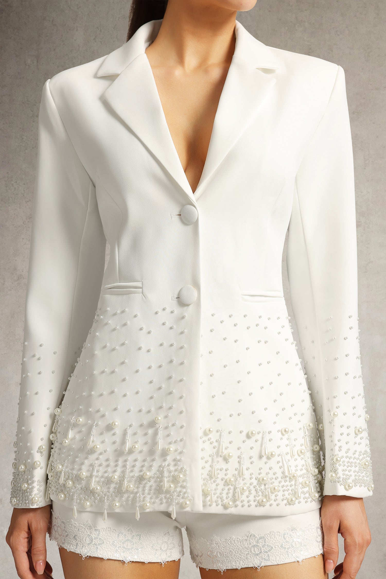 Long Sleeve Blazer in White