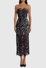 Flower Embroidered Midi Dress
