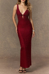 Plunging V-Neck Maxi Dress