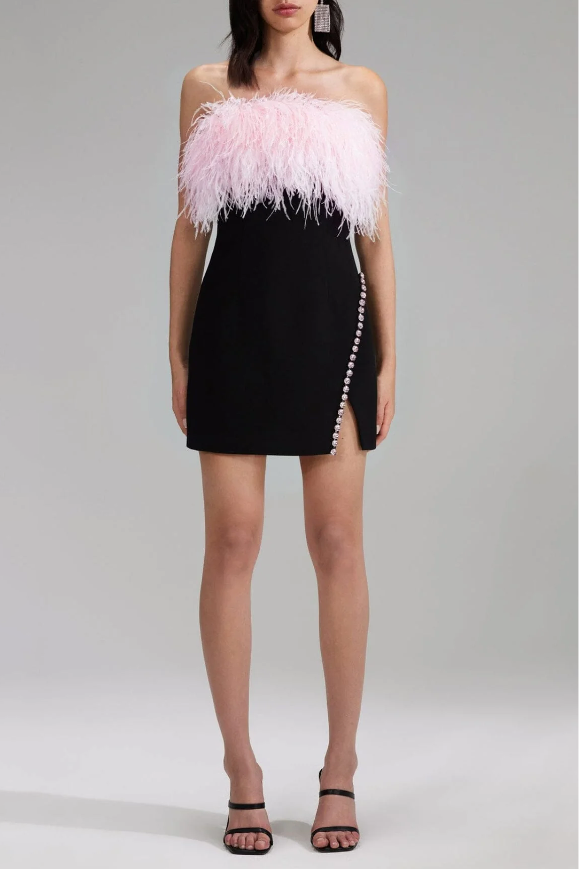 Crystal Mini Dress In Black