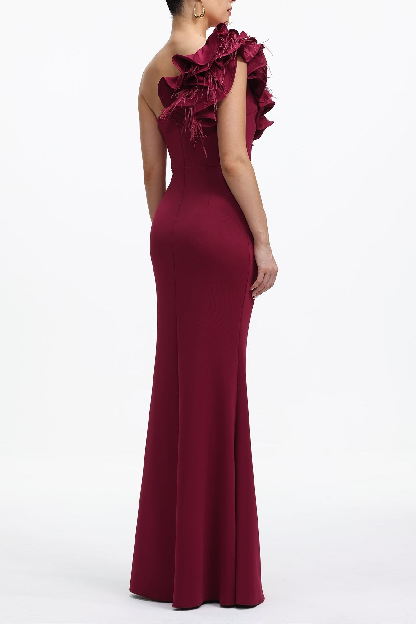Romantic Contour One Shoulder Floral Maxi Dress