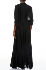 black Cape Sleeve Knit Maxi Dress