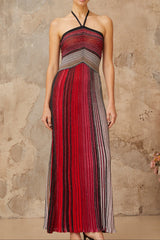 Red Knit Maxi Dress