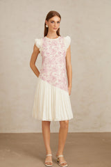 Pink Floral Midi Dress