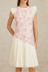 Pink Floral Midi Dress