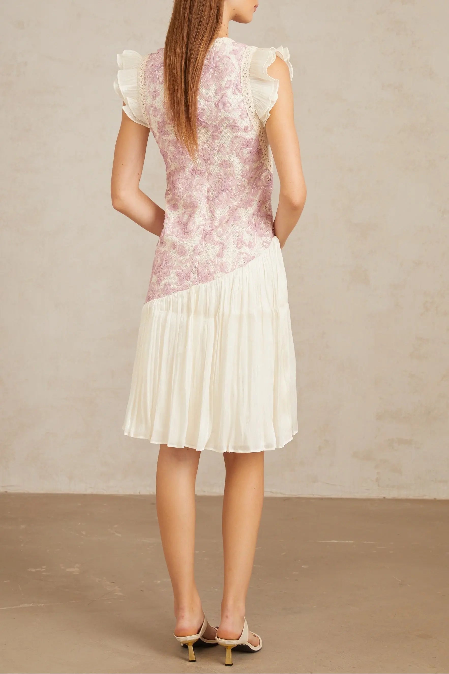 Pink Floral Midi Dress