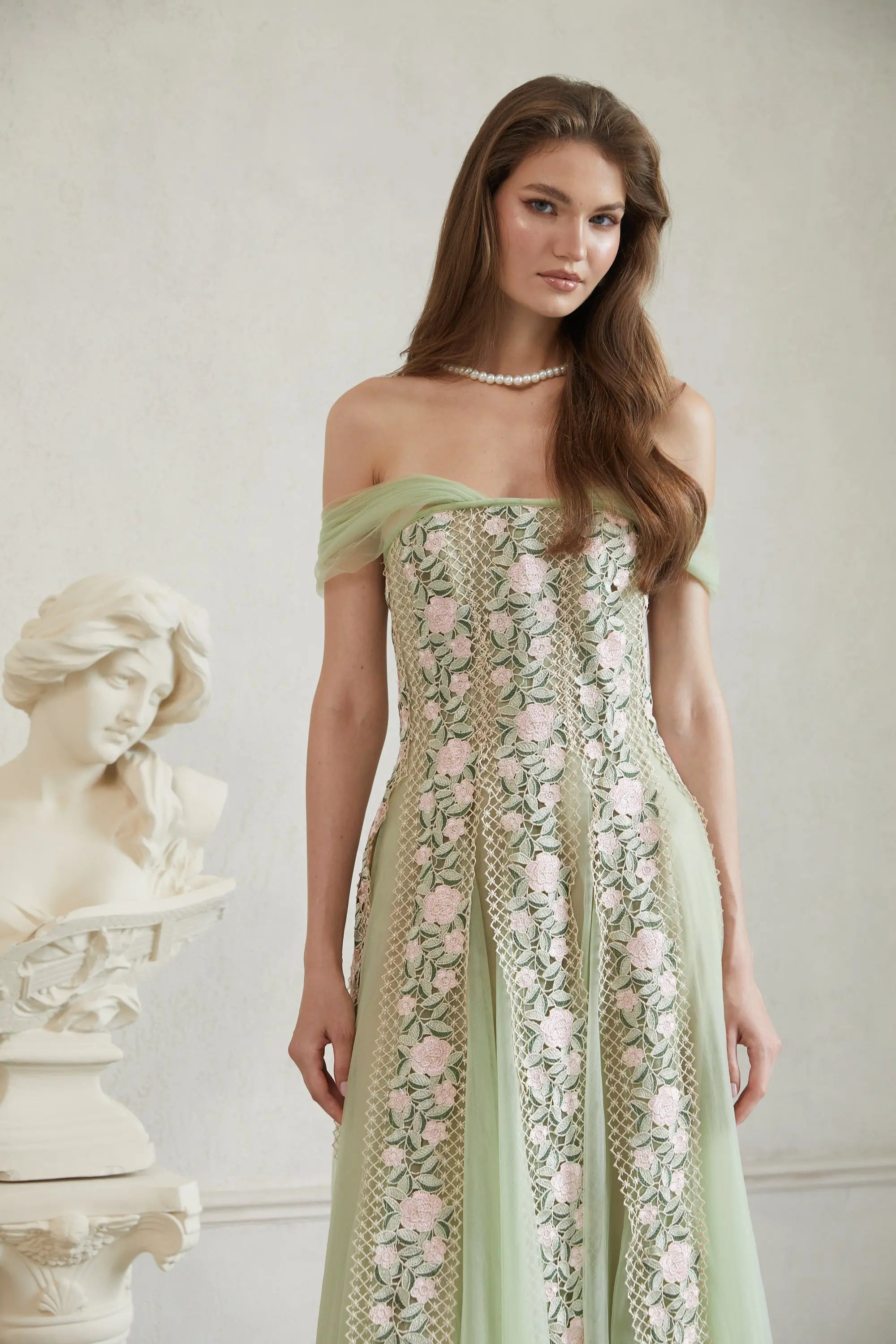 Floral Midi Dress in Green