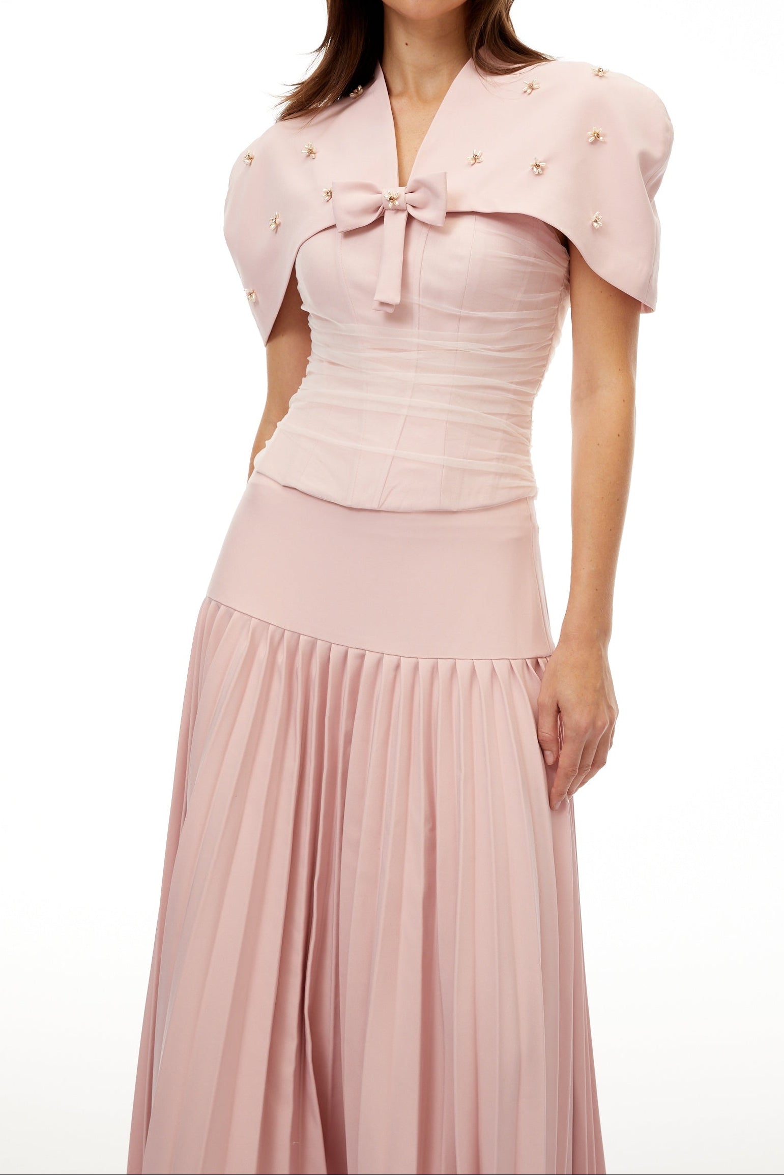 Cape Corset Maxi Dress