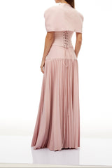 Cape Corset Maxi Dress