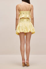 Mirror Embellished Crop Top & Bubble Skirt Set