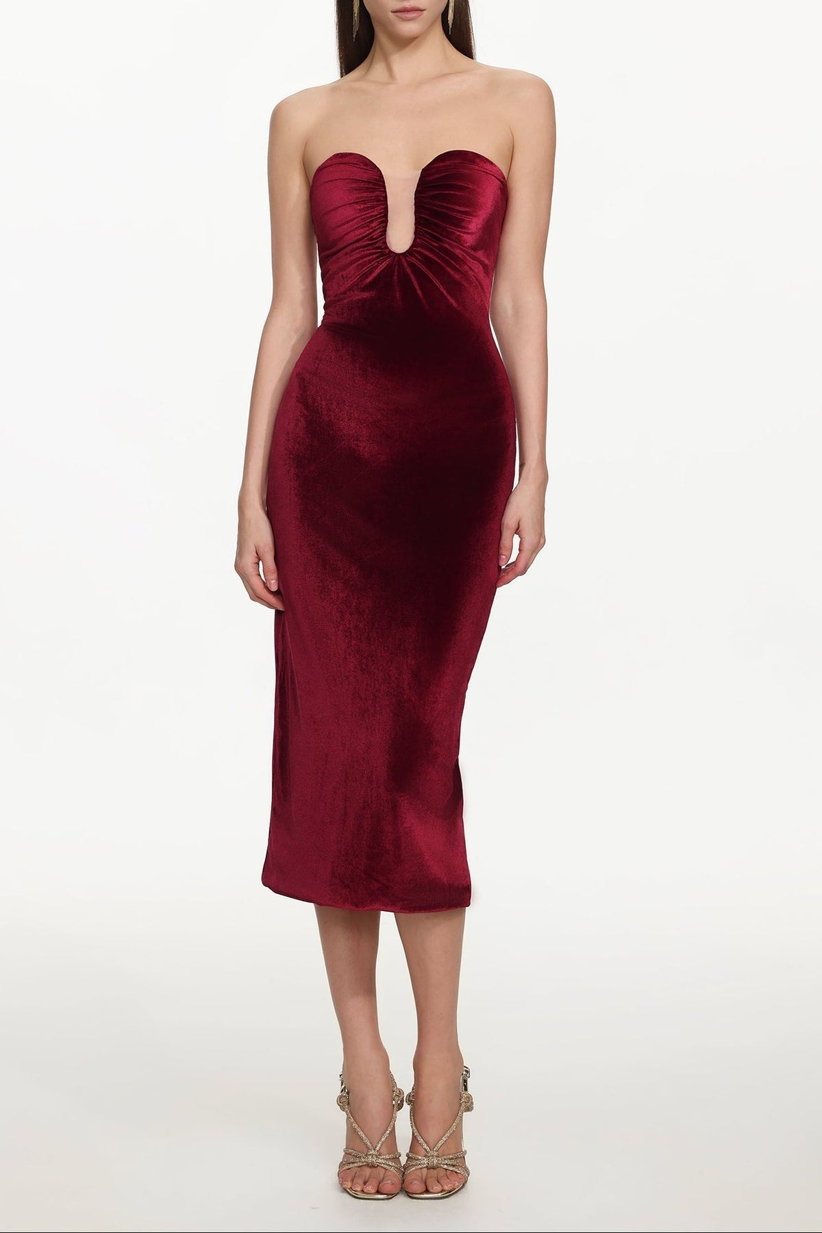 Romantic Contour Ruched Midi Dress